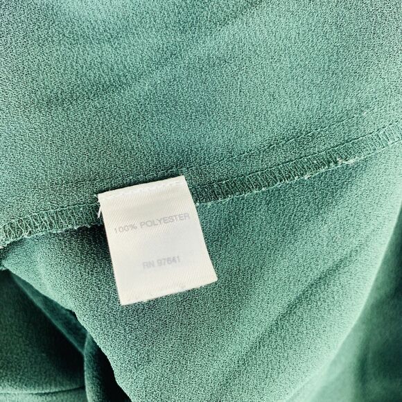 J. Jill Button Down Blouse Long Sleeve Forest Green Career Oversize Size Small - Picture 7 of 8